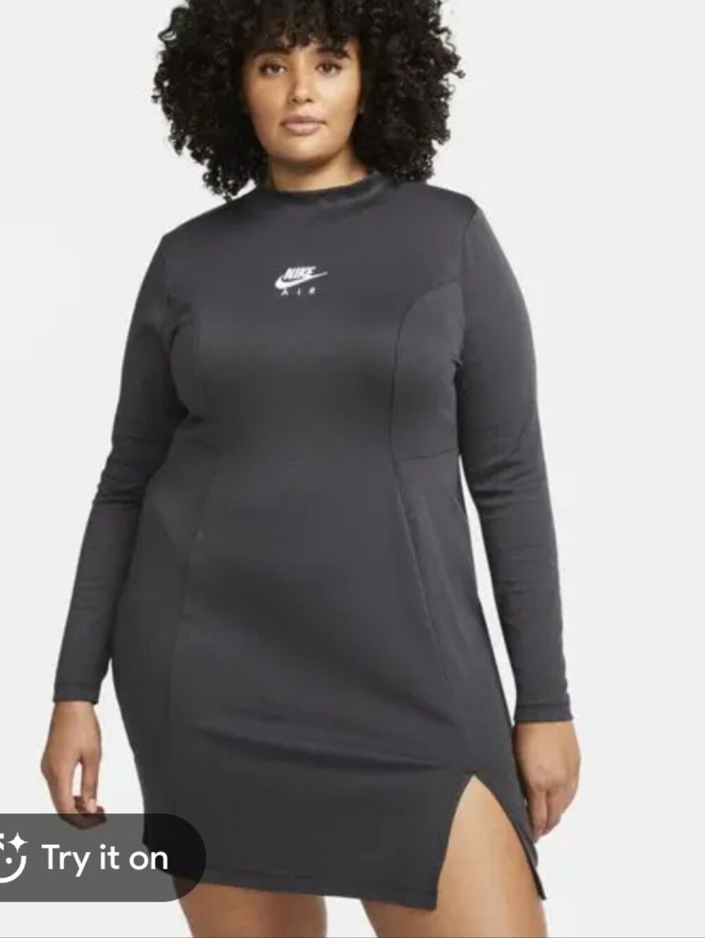 Nike Air Long Sleeve Dress Mock Neck 2X Princess Seam Black